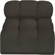 Meridian Furniture Ames Brown Boucle Fabric Armless
