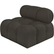 Meridian Furniture Ames Brown Boucle Fabric Armless