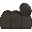 Meridian Furniture Ames Brown Boucle Fabric Armless