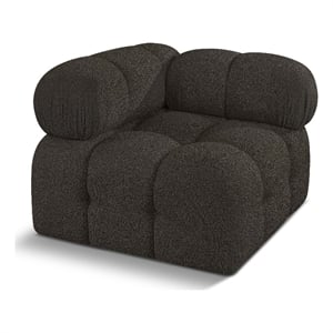 Meridian Furniture Ames Brown Boucle Fabric Corner