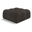 Meridian Furniture Ames Brown Boucle Fabric Ottoman