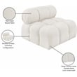 Meridian Furniture Ames Cream Boucle Fabric Armless