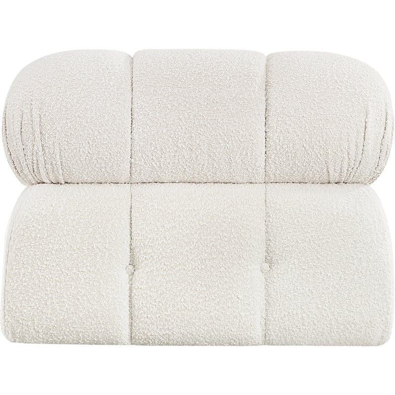 Meridian Furniture Ames Cream Boucle Fabric Armless