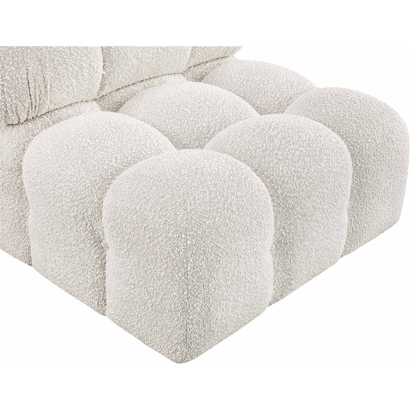 Meridian Furniture Ames Cream Boucle Fabric Armless