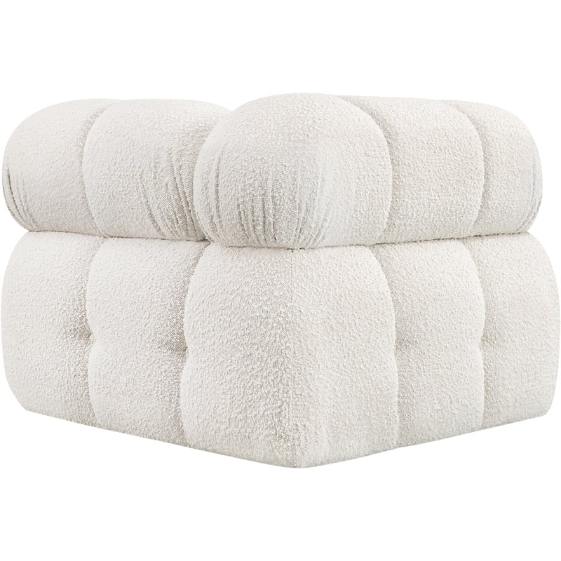 Meridian Furniture Ames Cream Boucle Fabric Corner