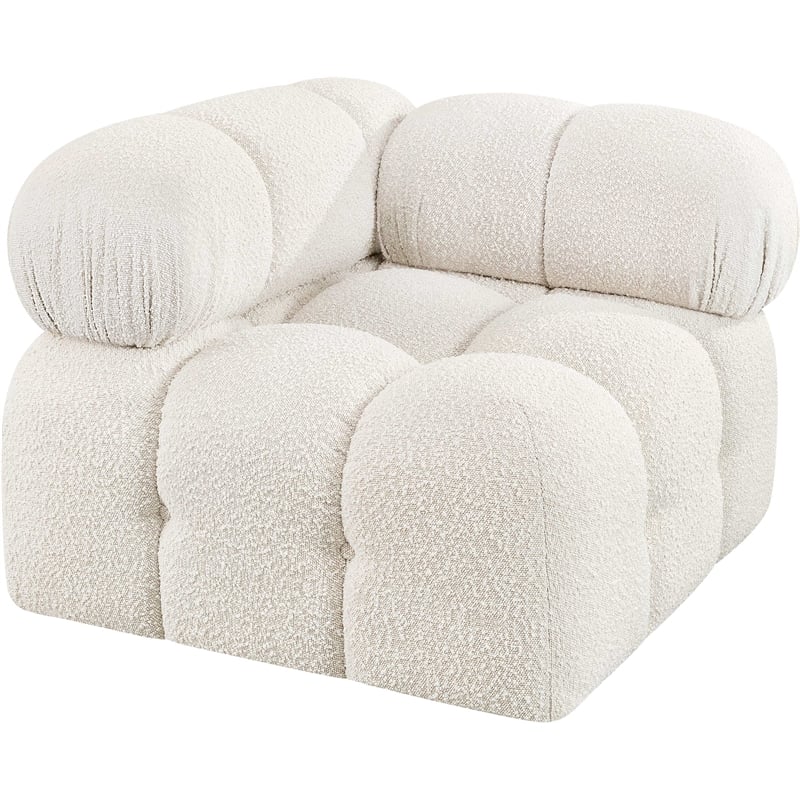 Meridian Furniture Ames Cream Boucle Fabric Corner