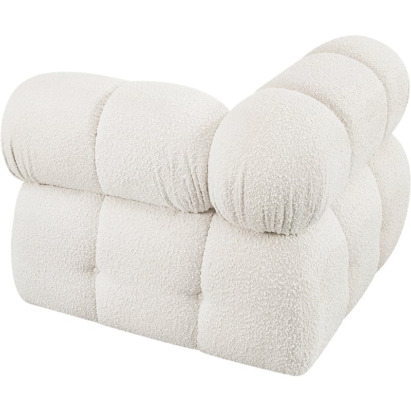 Meridian Furniture Ames Cream Boucle Fabric Corner