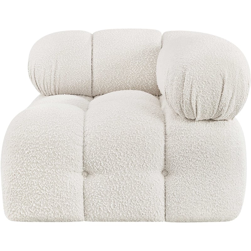 Meridian Furniture Ames Cream Boucle Fabric Corner
