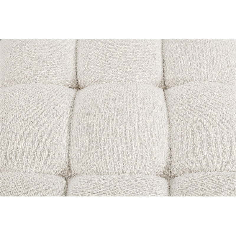 Meridian Furniture Ames Cream Boucle Fabric Corner