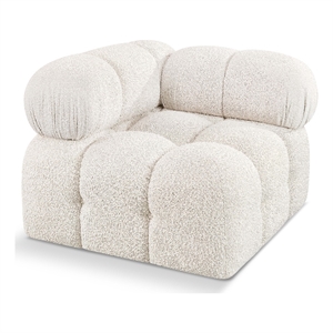 Meridian Furniture Ames Cream Boucle Fabric Corner