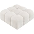 Meridian Furniture Ames Cream Boucle Fabric Ottoman