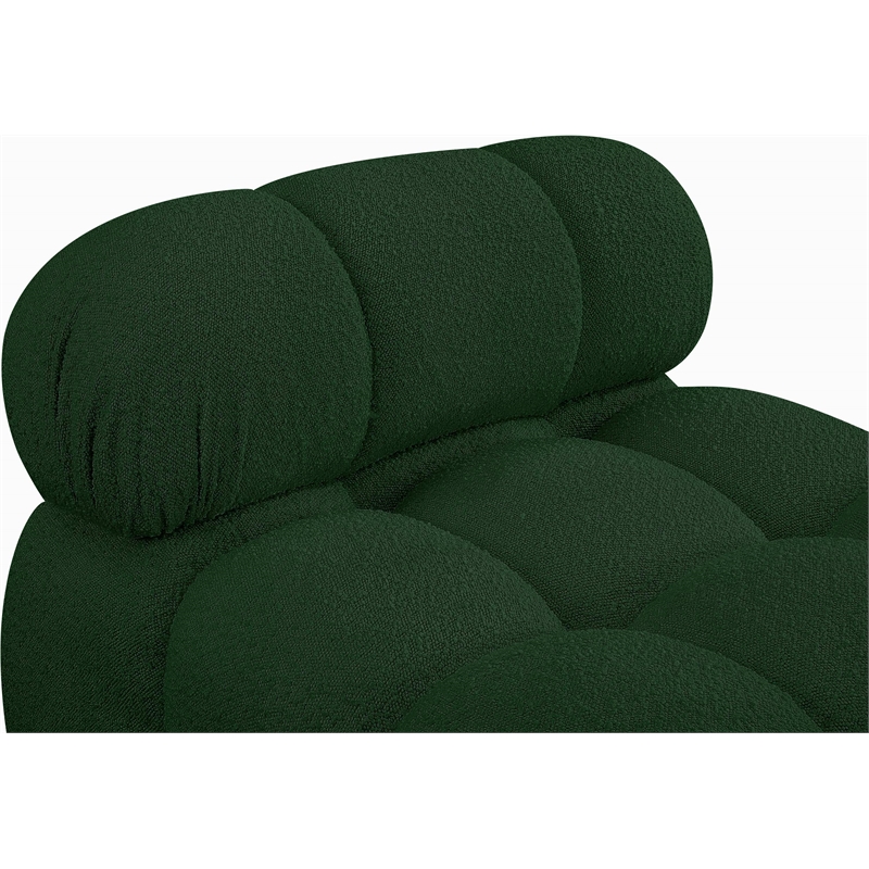 Meridian Furniture Ames Green Boucle Fabric Armless