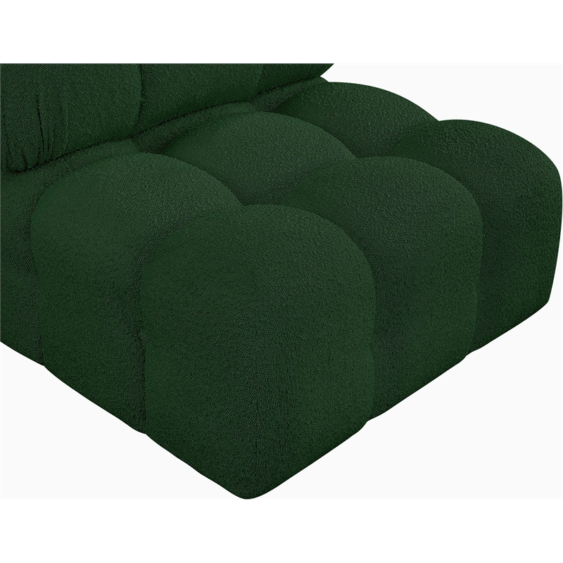 Meridian Furniture Ames Green Boucle Fabric Armless