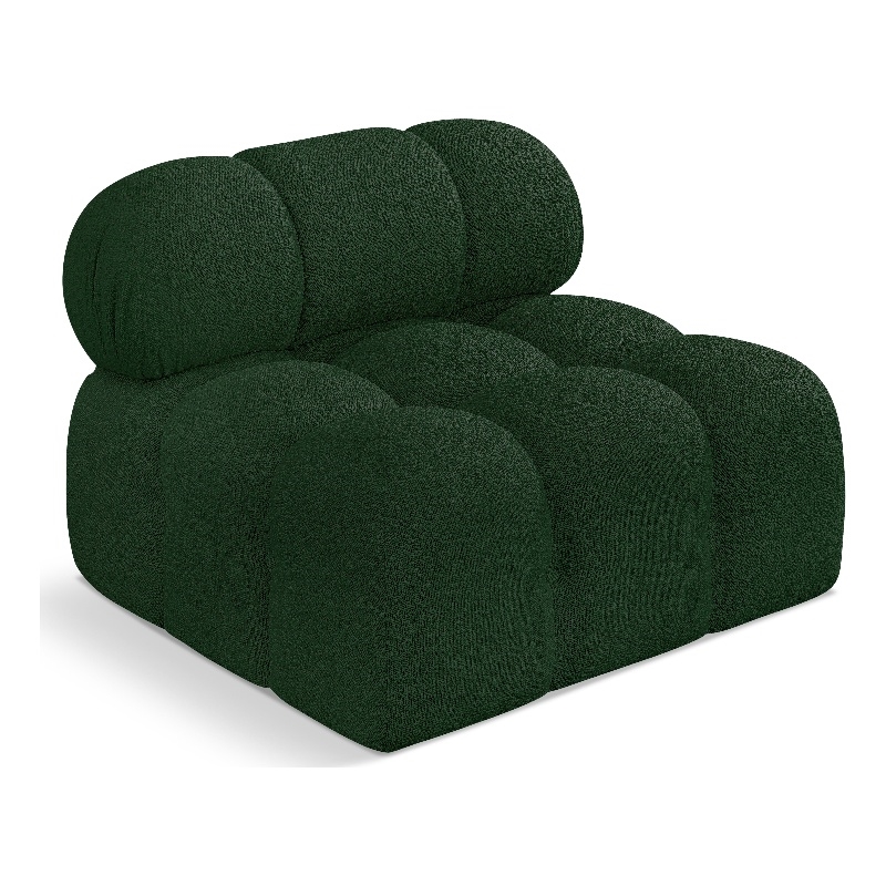 Meridian Furniture Ames Green Boucle Fabric Armless