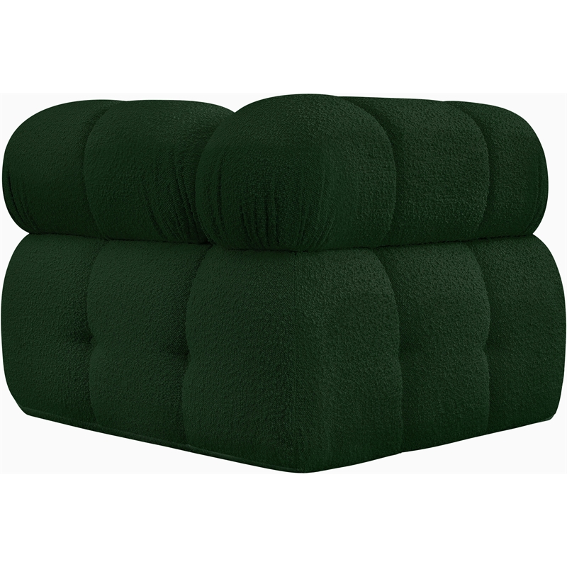 Meridian Furniture Ames Green Boucle Fabric Corner