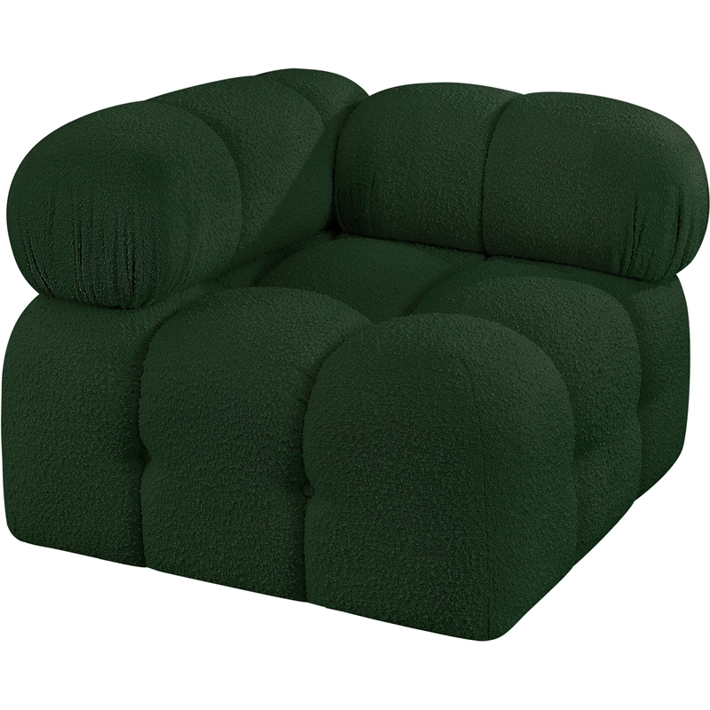 Meridian Furniture Ames Green Boucle Fabric Corner