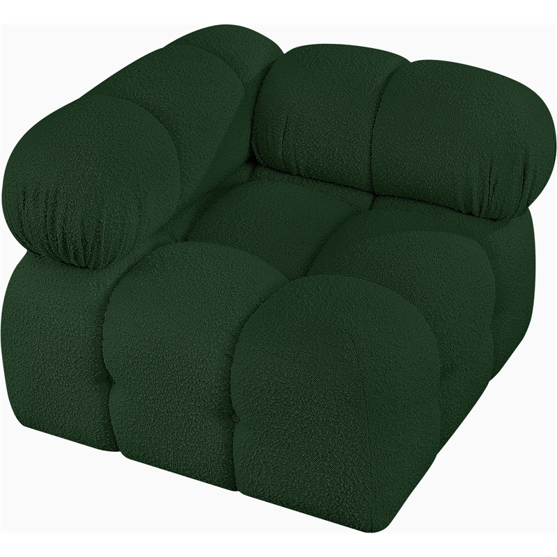 Meridian Furniture Ames Green Boucle Fabric Corner