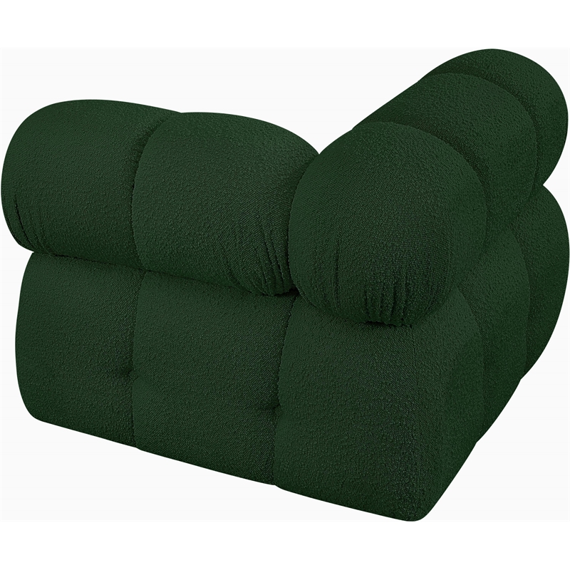 Meridian Furniture Ames Green Boucle Fabric Corner