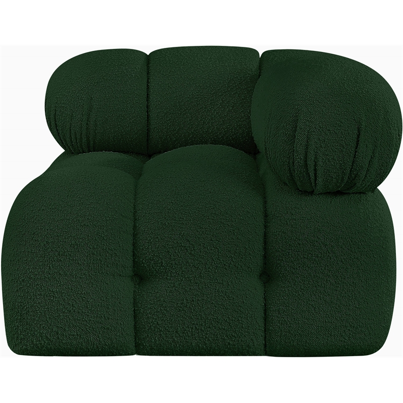 Meridian Furniture Ames Green Boucle Fabric Corner