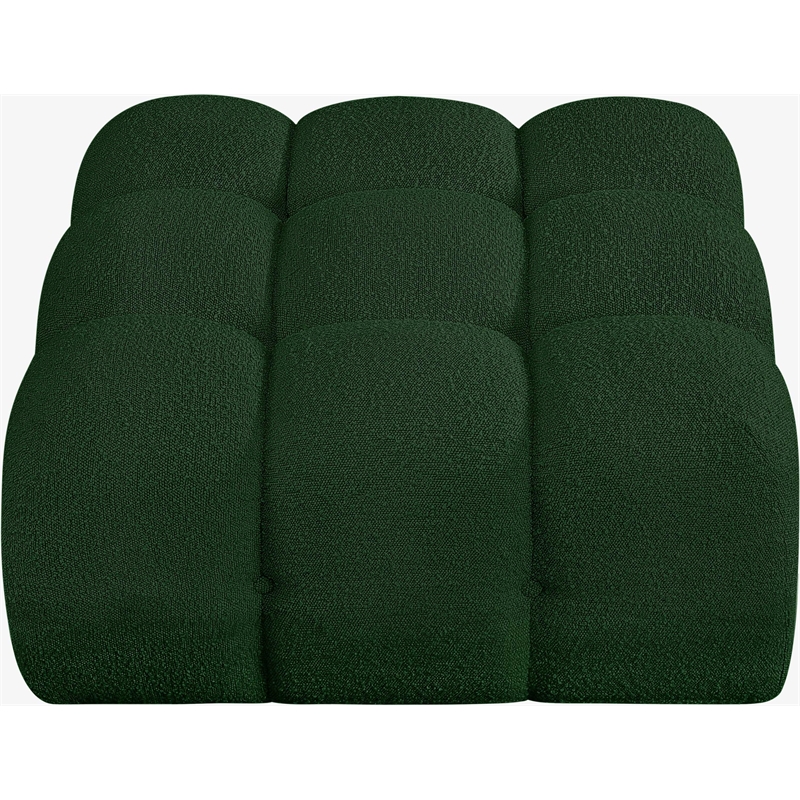 Meridian Furniture Ames Green Boucle Fabric Ottoman