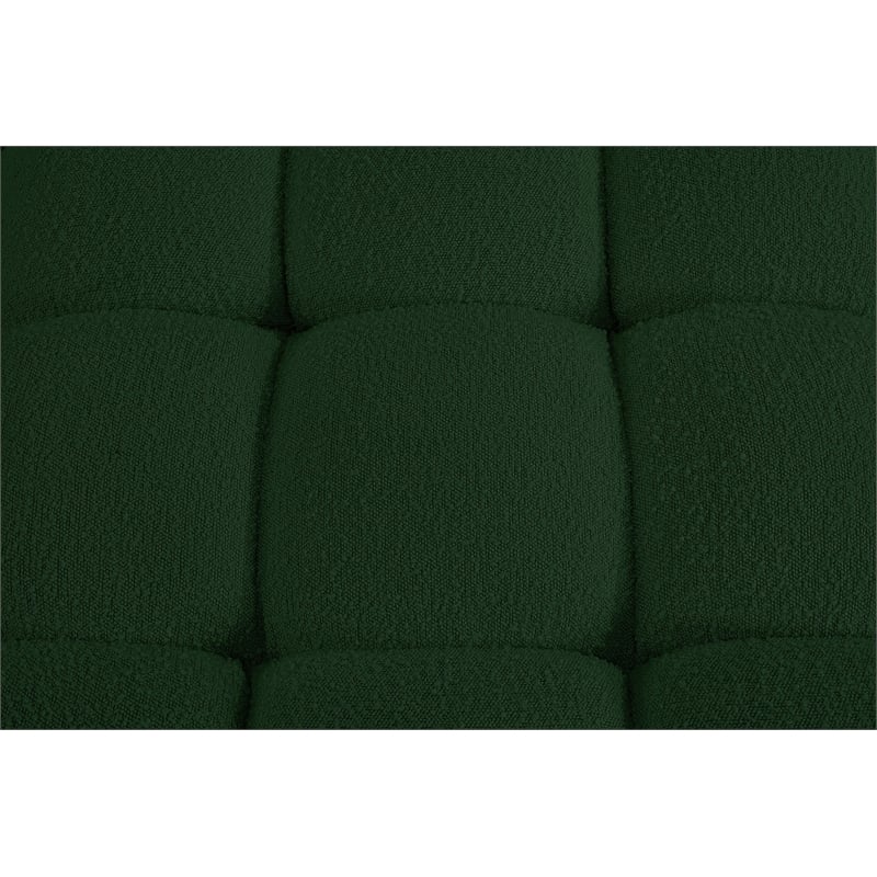 Meridian Furniture Ames Green Boucle Fabric Ottoman