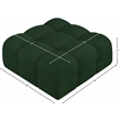 Meridian Furniture Ames Green Boucle Fabric Ottoman