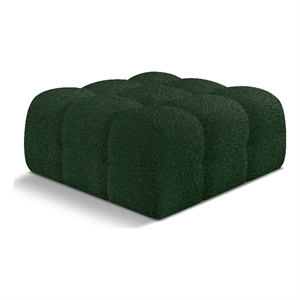 Meridian Furniture Ames Green Boucle Fabric Ottoman