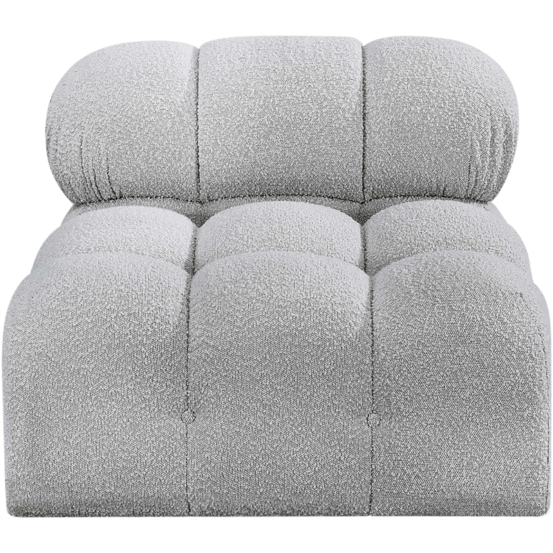 Meridian Furniture Ames Grey Boucle Fabric Armless