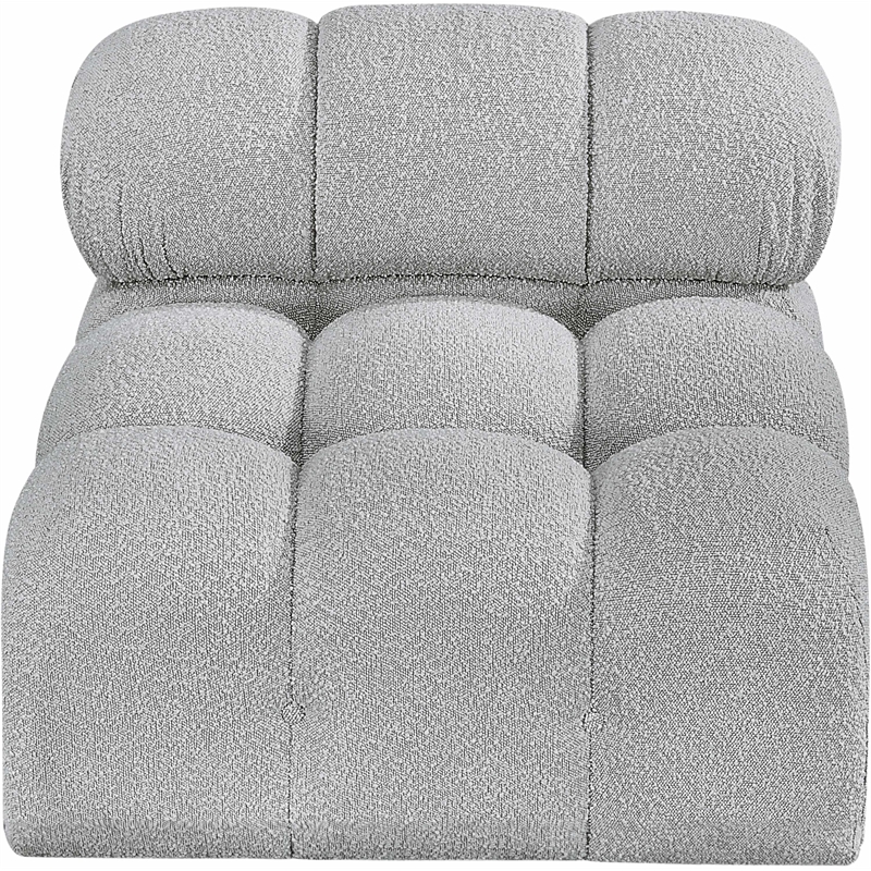Meridian Furniture Ames Grey Boucle Fabric Armless