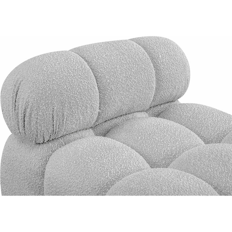 Meridian Furniture Ames Grey Boucle Fabric Armless