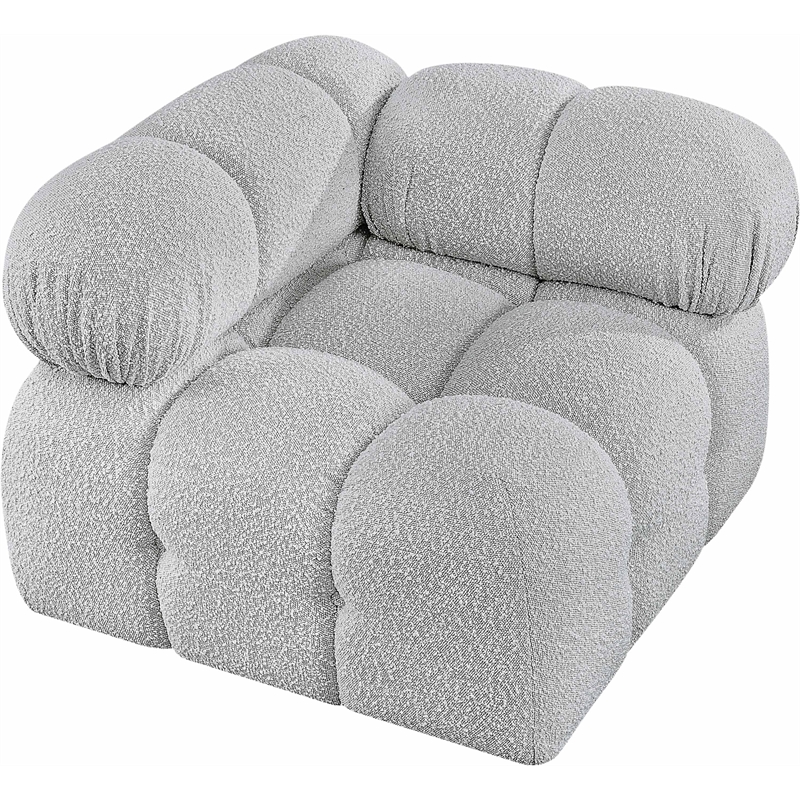 Meridian Furniture Ames Grey Boucle Fabric Corner