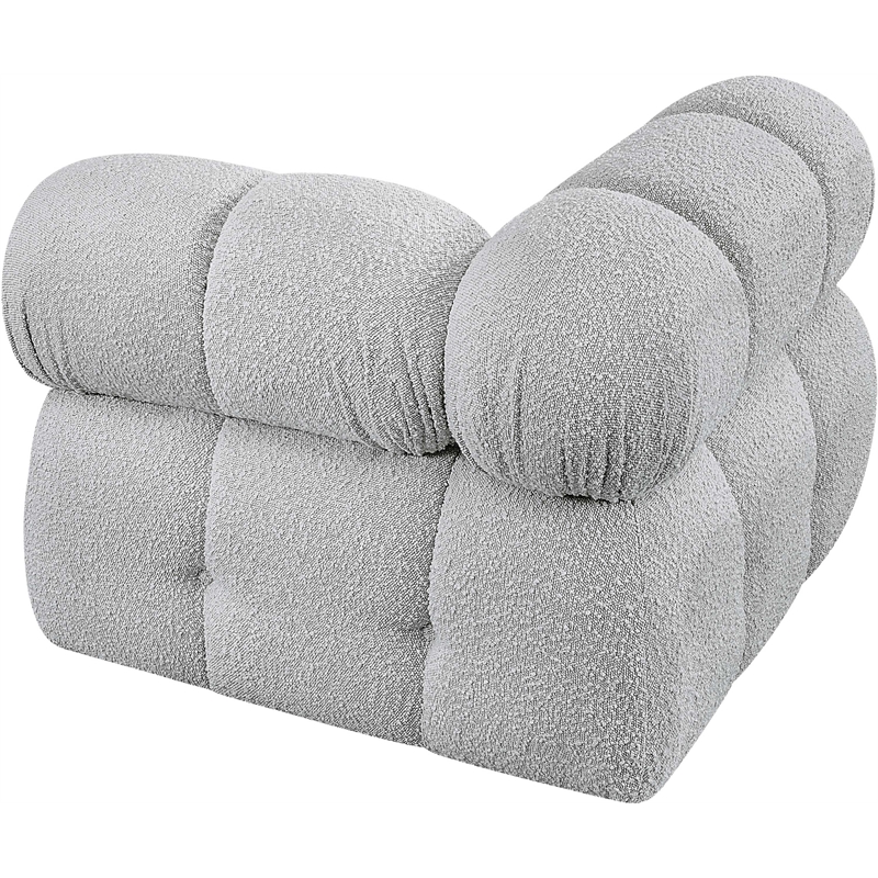 Meridian Furniture Ames Grey Boucle Fabric Corner