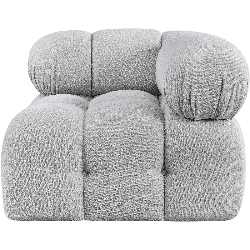 Meridian Furniture Ames Grey Boucle Fabric Corner