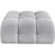Meridian Furniture Ames Grey Boucle Fabric Ottoman