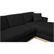 Meridian Furniture Johanna Black Linen Textured Fabric 3pc. Sectional