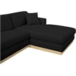 Meridian Furniture Johanna Black Linen Textured Fabric 3pc. Sectional