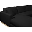 Meridian Furniture Johanna Black Linen Textured Fabric 3pc. Sectional