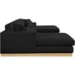 Meridian Furniture Johanna Black Linen Textured Fabric 3pc. Sectional