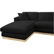 Meridian Furniture Johanna Black Linen Textured Fabric 3pc. Sectional