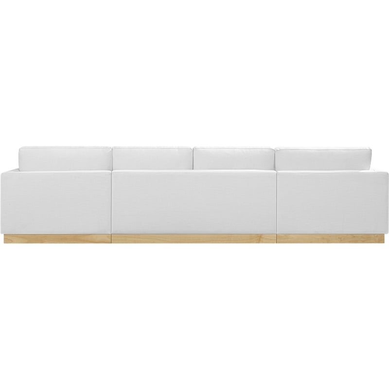 Meridian Furniture Johanna White Linen Textured Fabric 3pc. Sectional