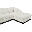 Meridian Furniture Johanna Cream Linen Textured Fabric 3pc. Sectional