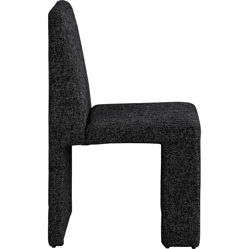 Meridian Furniture Benson Black Linen Textured Fabric Dining Chair (Set of 2)