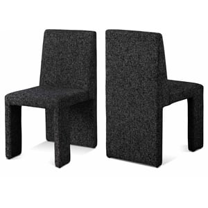 Meridian Furniture Benson Black Linen Textured Fabric Dining Chair (Set of 2)