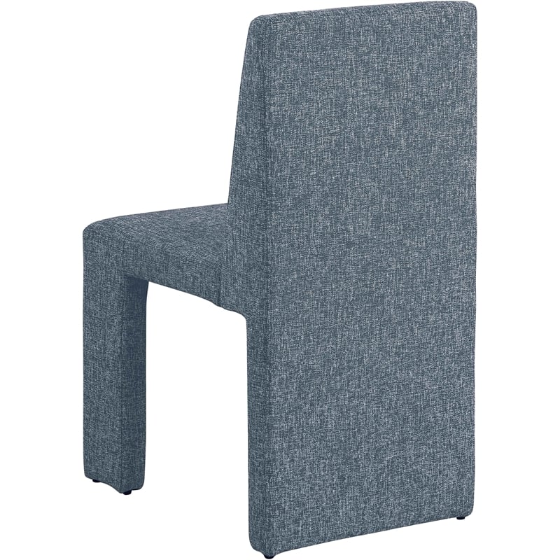 Meridian Furniture Benson Blue Linen Textured Fabric Dining Chair (Set of 2)