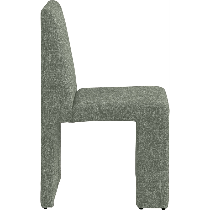 Meridian Furniture Benson Green Linen Textured Fabric Dining Chair (Set of 2)