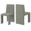 Meridian Furniture Benson Green Linen Textured Fabric Dining Chair (Set of 2)
