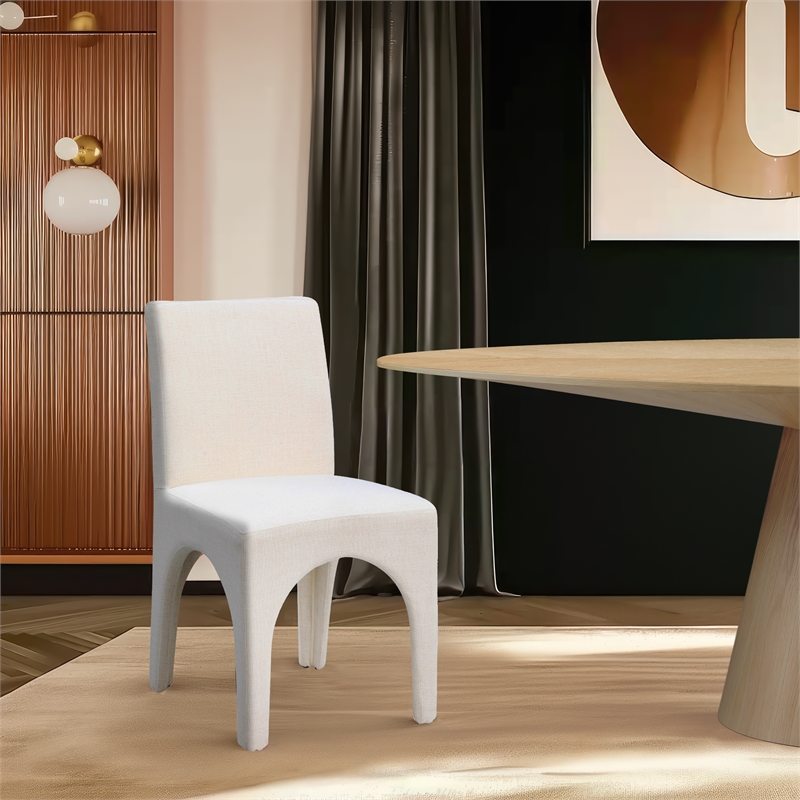 Meridian Furniture Gramercy Beige Linen Textured Fabric Dining Chair (Set of 2)