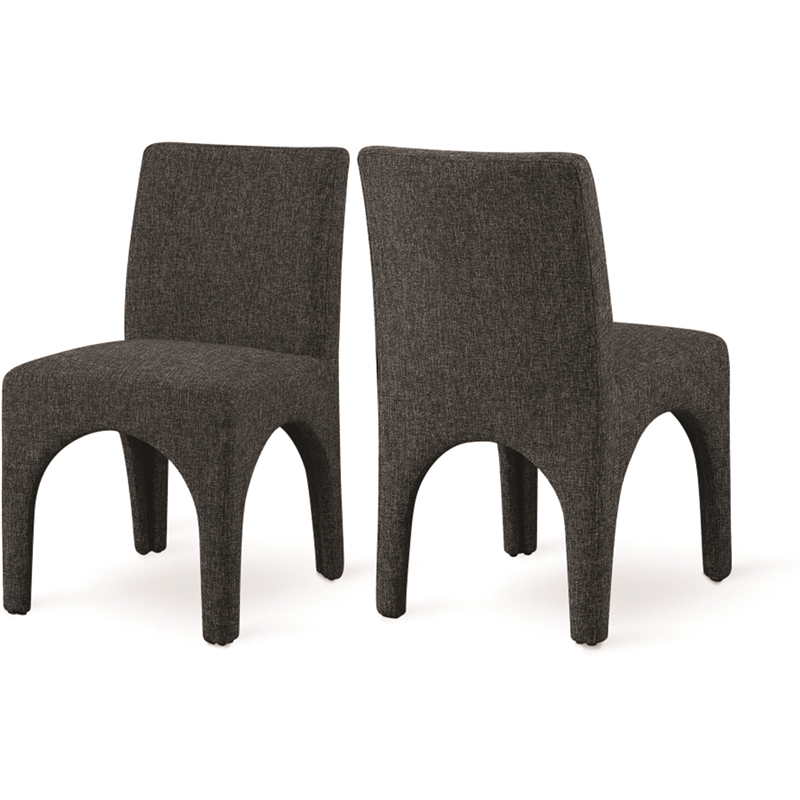 Meridian Furniture Gramercy Black Linen Textured Fabric Dining Chair (Set of 2)