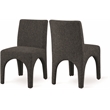 Meridian Furniture Gramercy Black Linen Textured Fabric Dining Chair (Set of 2)