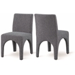 Meridian Furniture Gramercy Blue Linen Textured Fabric Dining Chair (Set of 2)